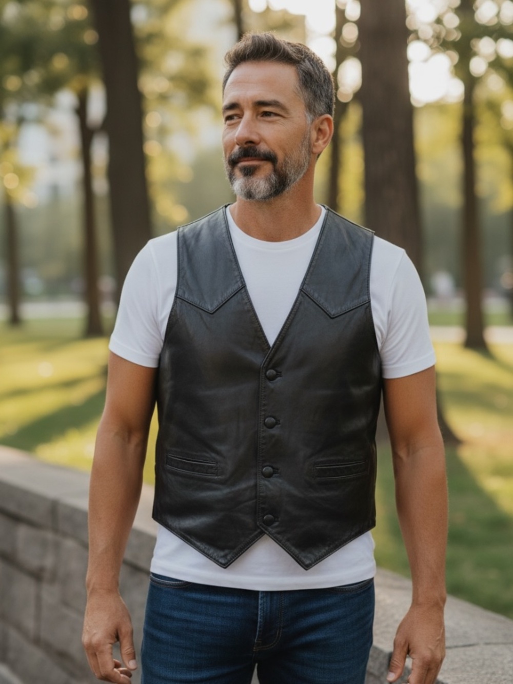 Tony Leather Vest Mens Size 38